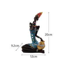 Cargar imagen en el visor de la galería, New Resin African Black Women's Sculpture Ornaments Home Living Room Desktop Decor Statues Resin Crafts Wholesale