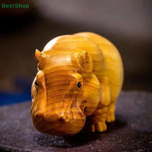 Cargar imagen en el visor de la galería, Wooden Carved African Trio:Rhinoceros,Hippopotamus,And Elephant Figurines,Creative Car And Home Decor Crafts