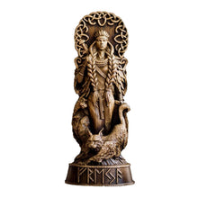 Cargar imagen en el visor de la galería, Freyja Statue Norse Gods Carving Altar Heathen Asatru Viking God Goddes Sculpture Scandinavian Pantheon Resin Ornaments