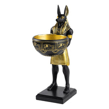 Load image into Gallery viewer, 25cm Anubis Statue Egyptian Sculpture with Bowl Anubis God Statue Ancient Egypt Decor &amp; Desktop Organizer for Keys/Jewelry
