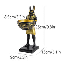Load image into Gallery viewer, 25cm Anubis Statue Egyptian Sculpture with Bowl Anubis God Statue Ancient Egypt Decor &amp; Desktop Organizer for Keys/Jewelry