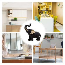 Cargar imagen en el visor de la galería, Black and Gold Elephant Statue Resin Elephant Sculpture Elephant Decoration Desktop Figurine for Home Living Room