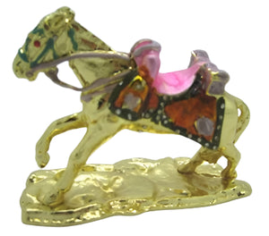 Golden Small Horse - Bejeweled Trinket Box