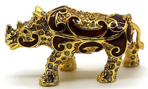 Gold Rhino Trinket Box