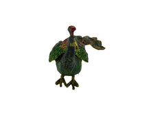 Load image into Gallery viewer, Large and Colored Green Peacock - Bejeweled Trinket Box