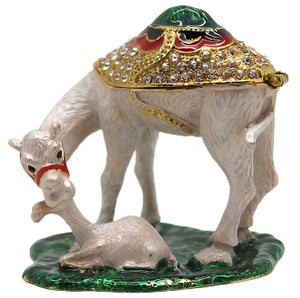 Camel with Calf Trinket Box Bejeweled