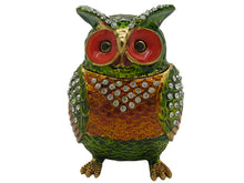 Load image into Gallery viewer, Chubby Owl Bejeweled Trinket Box