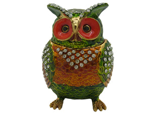 Chubby Owl Bejeweled Trinket Box