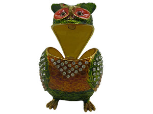 Chubby Owl Bejeweled Trinket Box