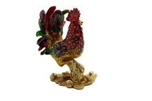 Load image into Gallery viewer, Rooster standing on coins Trinket box 3.5&quot; TRNK-5032