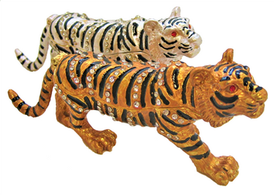 Tiger - Bejeweled Trinket Box - Select an Option